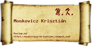 Moskovicz Krisztián névjegykártya